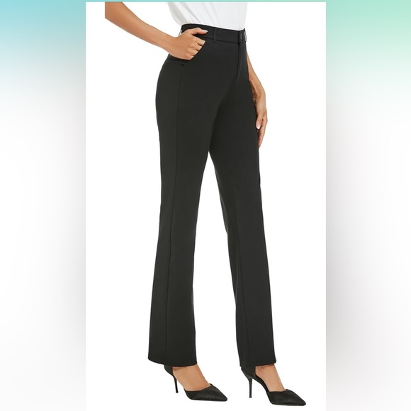 iChosy Women’s Stretch Straight Leg Work Pants | Black | Size 10 x 32" - Picture 1 of 6